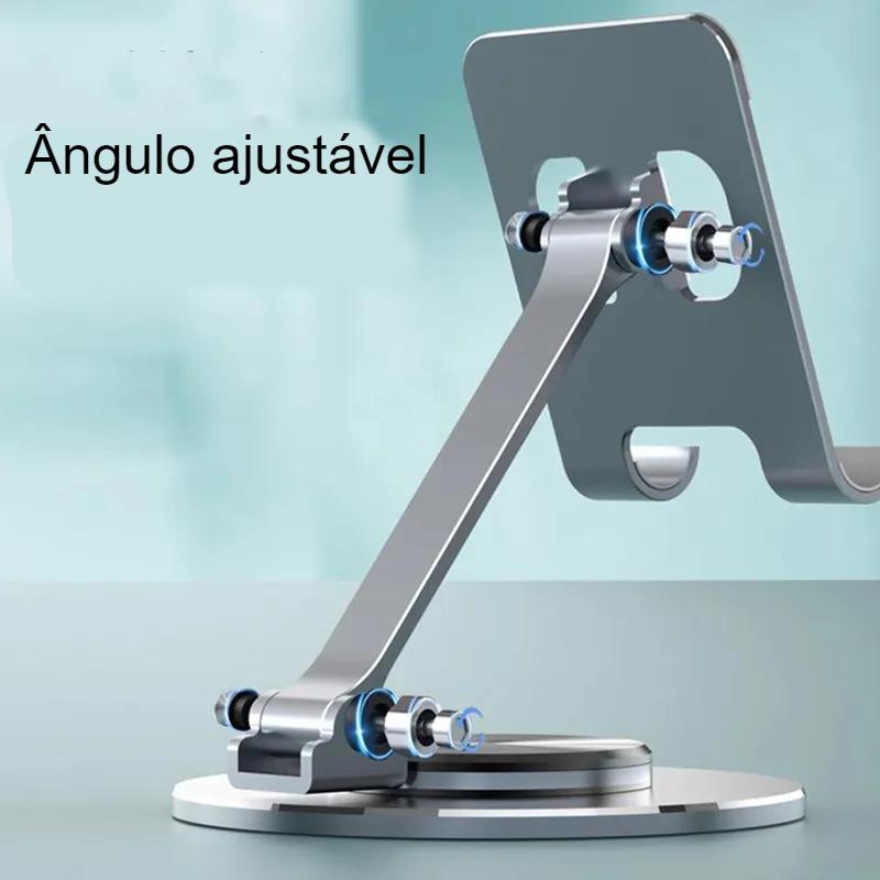 Suporte ajustável do telefone móvel de metal, suporte de mesa para iphone, ipad, xiaomi, tablet, mesa, rotação de 360 °