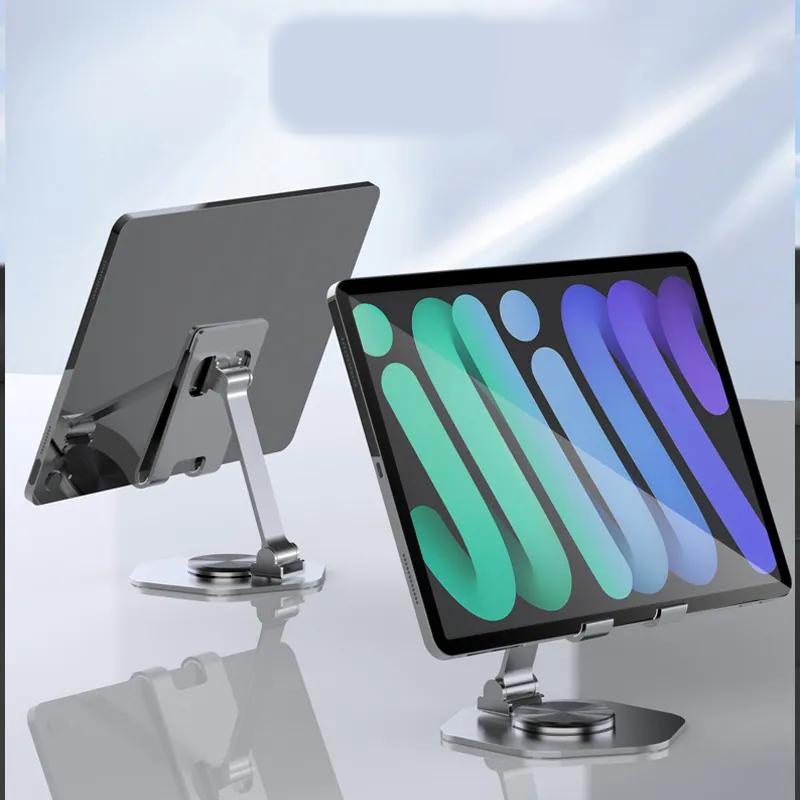 Suporte ajustável do telefone móvel de metal, suporte de mesa para iphone, ipad, xiaomi, tablet, mesa, rotação de 360 °