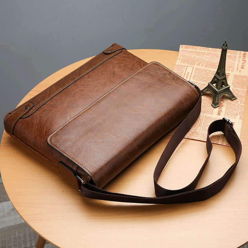 Maleta de couro PU para homens, bolsa de ombro, bolsa mensageiro, crossbody, designer lateral, negócios, pendulares, laptop, executivo, negócios, sacola, Boston