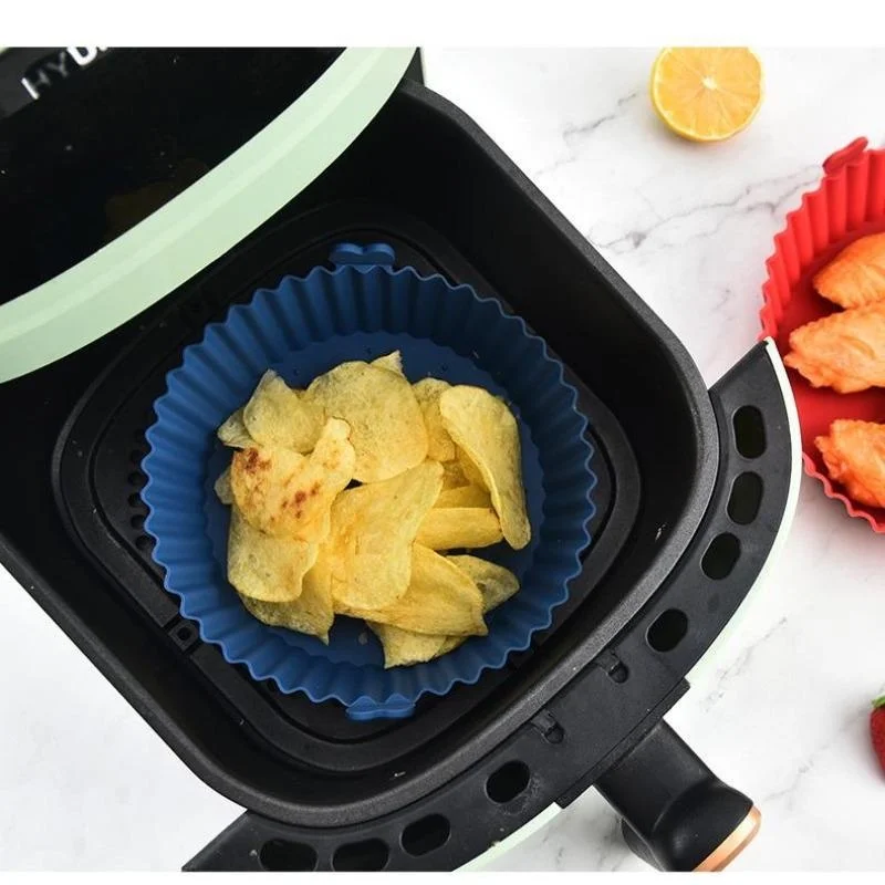 Air Fryer Silicone Liners Pot, cesta Airfryer, substituição do papel pergaminho inflamável, bandeja de cozimento reutilizável, acessórios de forno