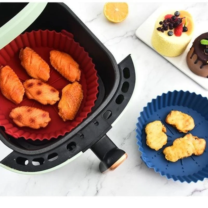 Air Fryer Silicone Liners Pot, cesta Airfryer, substituição do papel pergaminho inflamável, bandeja de cozimento reutilizável, acessórios de forno