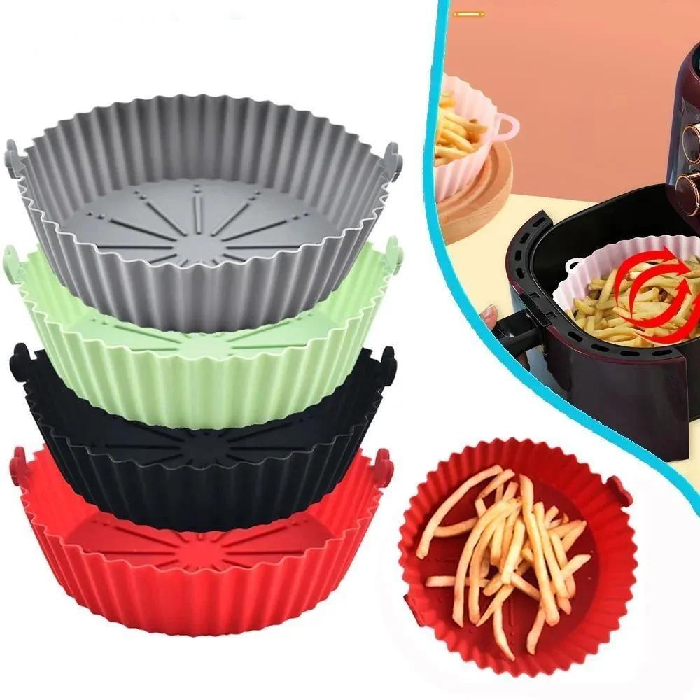 Air Fryer Silicone Liners Pot, cesta Airfryer, substituição do papel pergaminho inflamável, bandeja de cozimento reutilizável, acessórios de forno