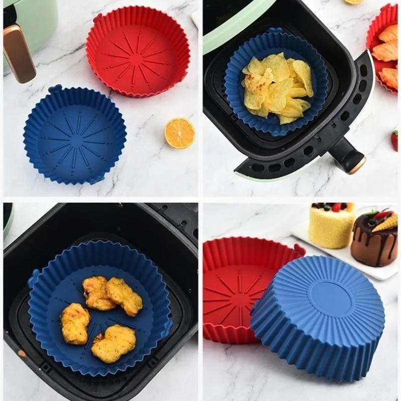 Air Fryer Silicone Liners Pot, cesta Airfryer, substituição do papel pergaminho inflamável, bandeja de cozimento reutilizável, acessórios de forno