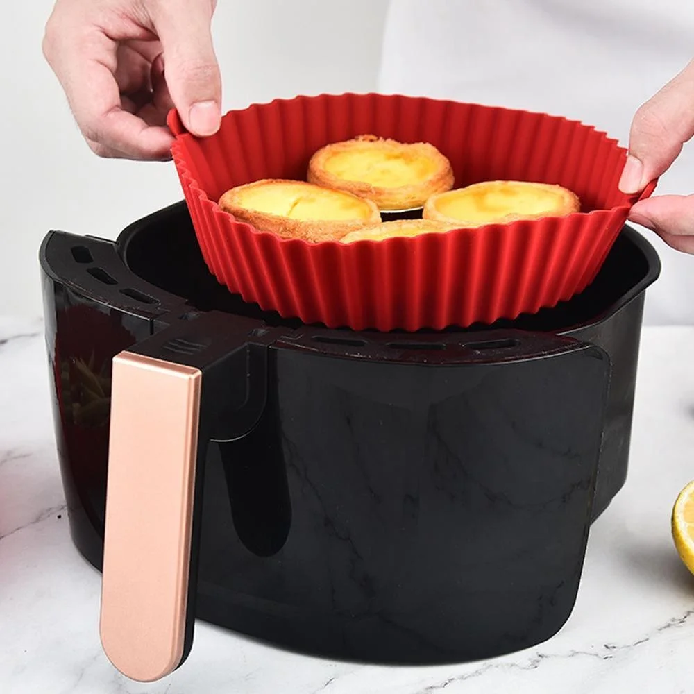 Air Fryer Silicone Liners Pot, cesta Airfryer, substituição do papel pergaminho inflamável, bandeja de cozimento reutilizável, acessórios de forno