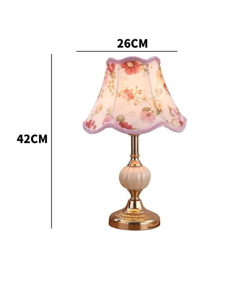 European Style Simple Glass Desk Lamp Retro Classic Bedroom Bedside Lamps Wrought Iron Iron Fabric System Table Light Luxury